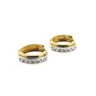 Image 5 of Two-tone gold earrings with zirconia | Ø 16.5 mm