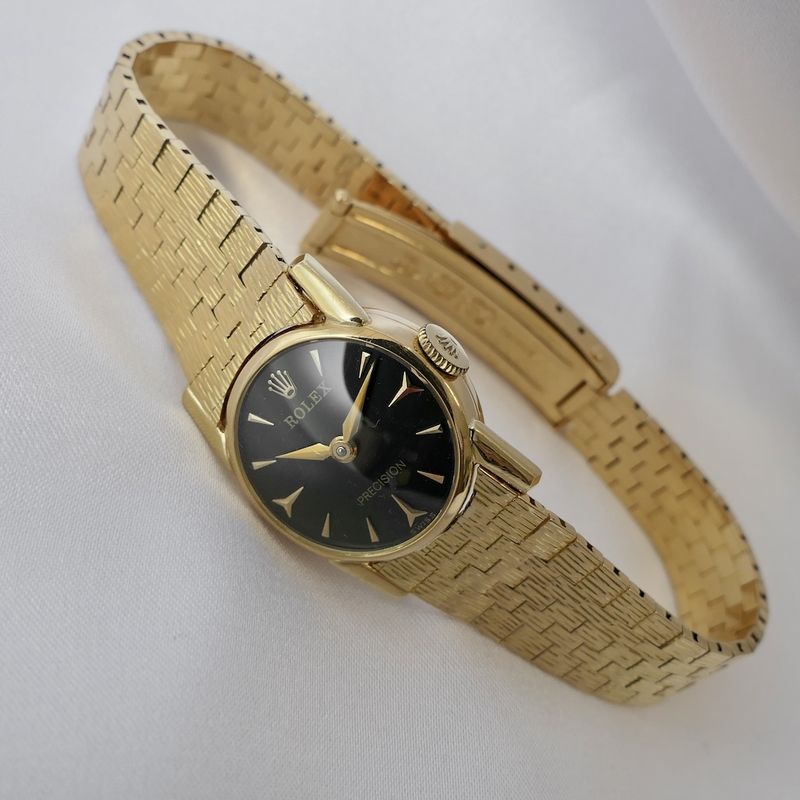 Image 20 of Rolex Precision 18k; Vintage gold ladies' watch