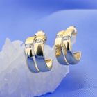 Image 2 of Gold semicircular earrings with zirconia