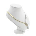 Image 3 of Bicolor Gold Bar Necklace with Zirconia