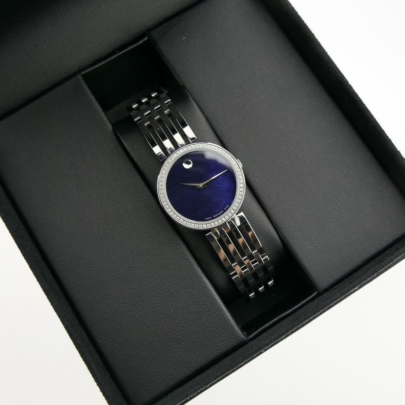 Image 17 of Movado Esperanza; Women's watch with diamonds and Bleu 'Mother of Pearl' dial; 0607231
