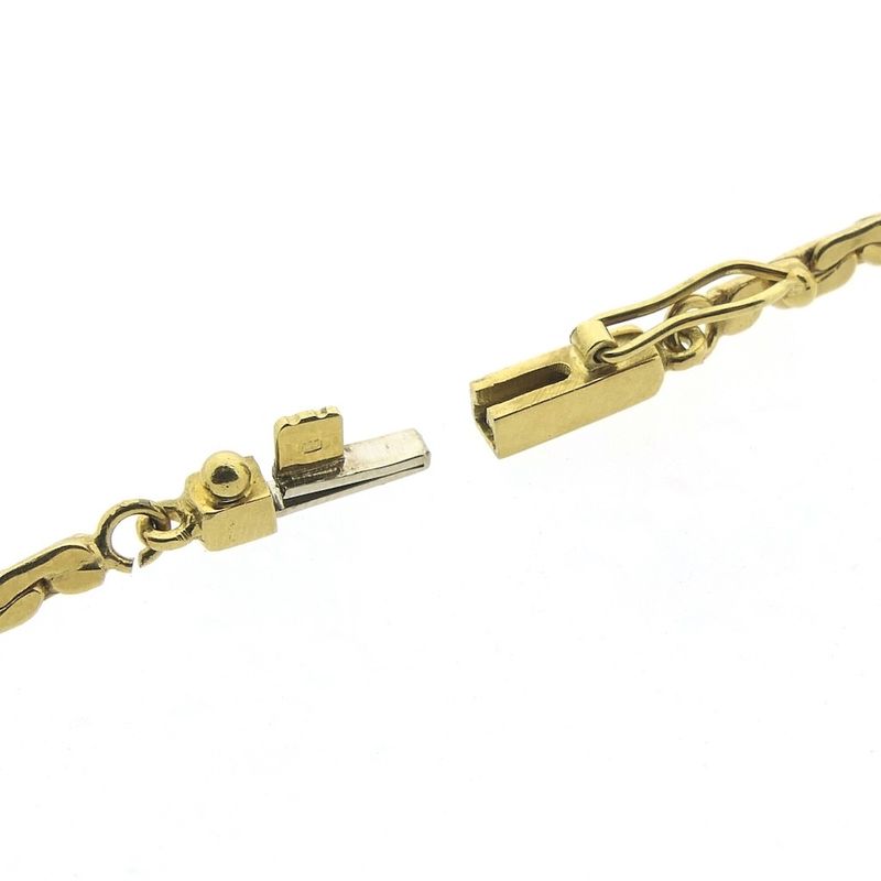 Image 11 of 18K Two-tone gold necklace with diamonds; 0.72 ct. | 42 cm