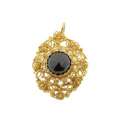 Image 1 of Vintage gold pendant with garnet.