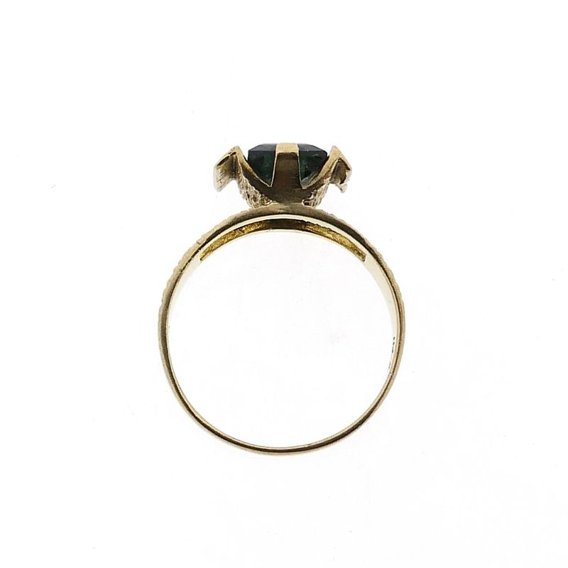 Image 5 of 8 Karat Gold Ring with Green Tourmaline