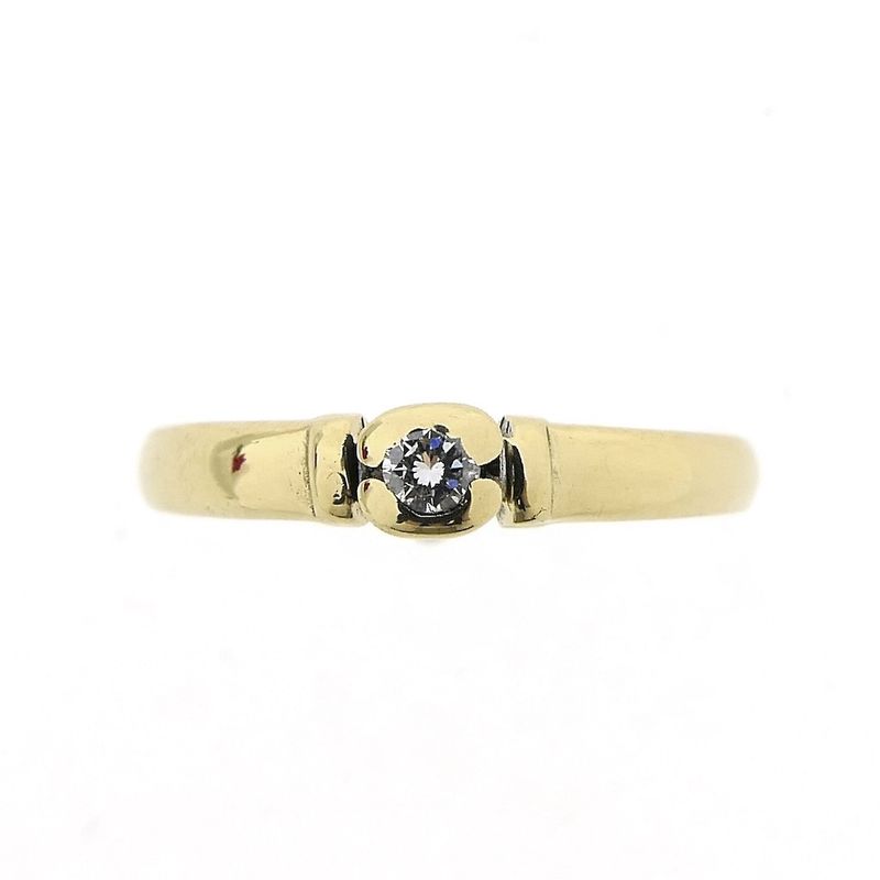 Image 3 of Gold solitaire ring with diamond | 0.08 ct.