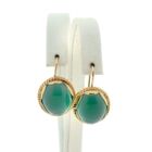 Image 1 of Gold earrings with nephrite/jade | Vintage