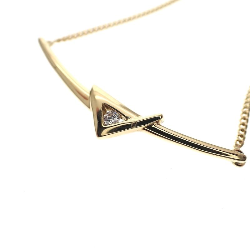 Image 3 of Gold necklace with a fixed pendant and zirconia | 41.5 cm