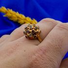 Image 4 of Gold Sputnik ring with a mix of gemstones