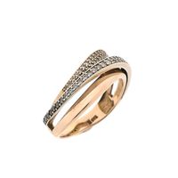 Rose Gold Crossover Ring with Zirconia