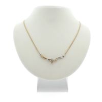 Two-tone gold necklace with 0.02 ct. diamond | 46 cm
