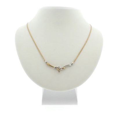 Image 1 of Two-tone gold necklace with 0.02 ct. diamond | 46 cm