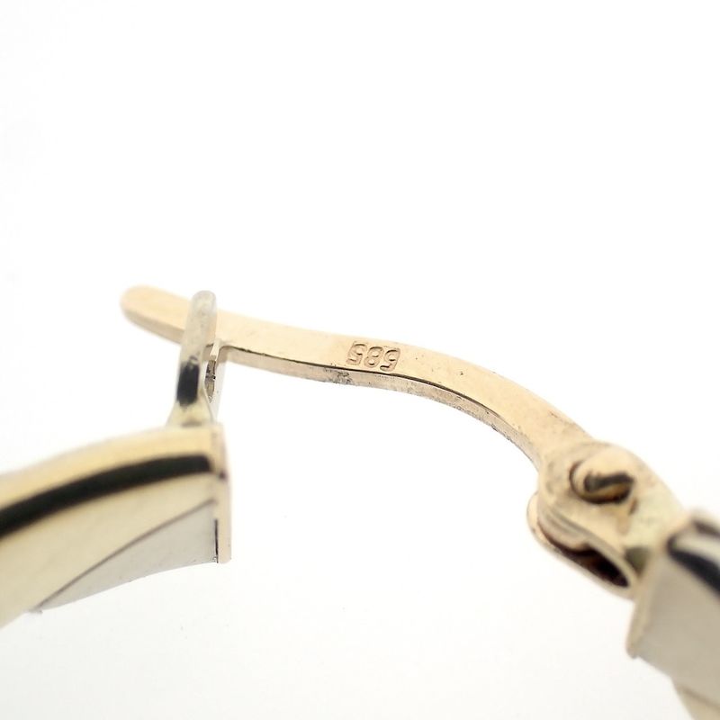 Image 7 of Two-tone gold earrings with charms and zirconia | Ø 23.0 mm