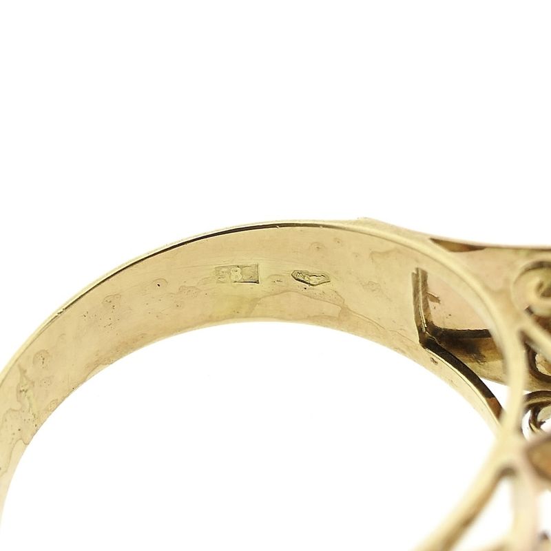 Image 6 of Two-tone gold ring with zirconia.