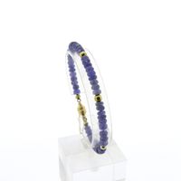 Gold beaded bracelet with amethyst