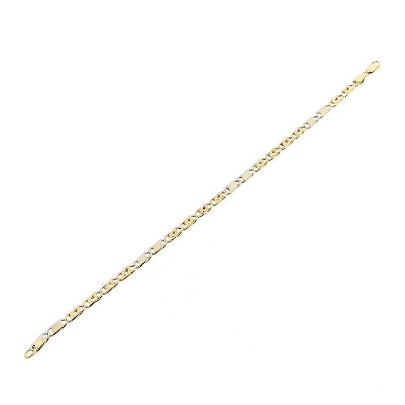 Image 6 of Two-tone gold gourmet/figaro link bracelet
