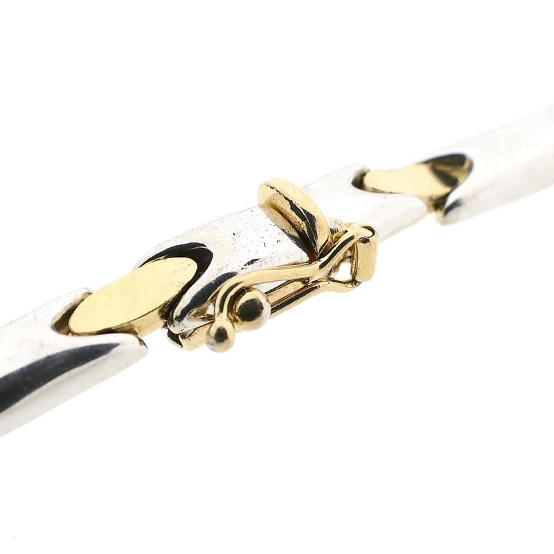 Image 4 of Bicolor gold fantasy link necklace; 14 karat; 44 cm