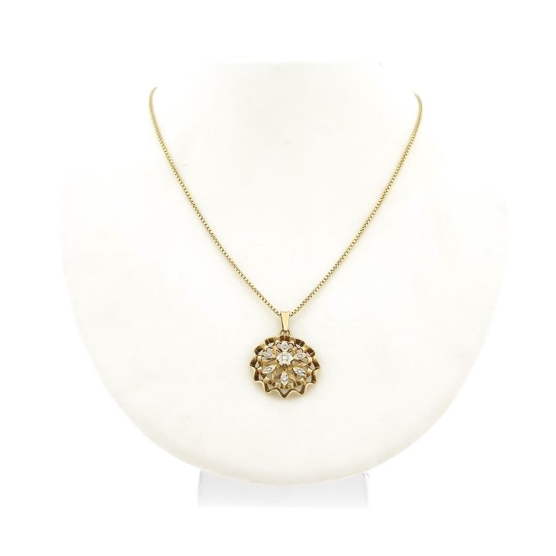 Image 4 of Vintage gold pendant with diamonds | 0.035 ct.