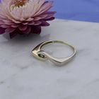 Image 2 of Bicolor gold ring with diamond; 0.02 ct.