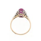 Image 8 of Two-tone ring with synthetic pink ruby and diamond | Approx. 0.06 ct.