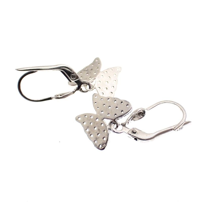 Image 4 of Silver butterfly earrings with zirconia
