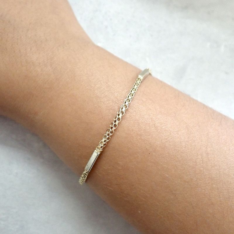 Image 2 of Gold bar link bracelet