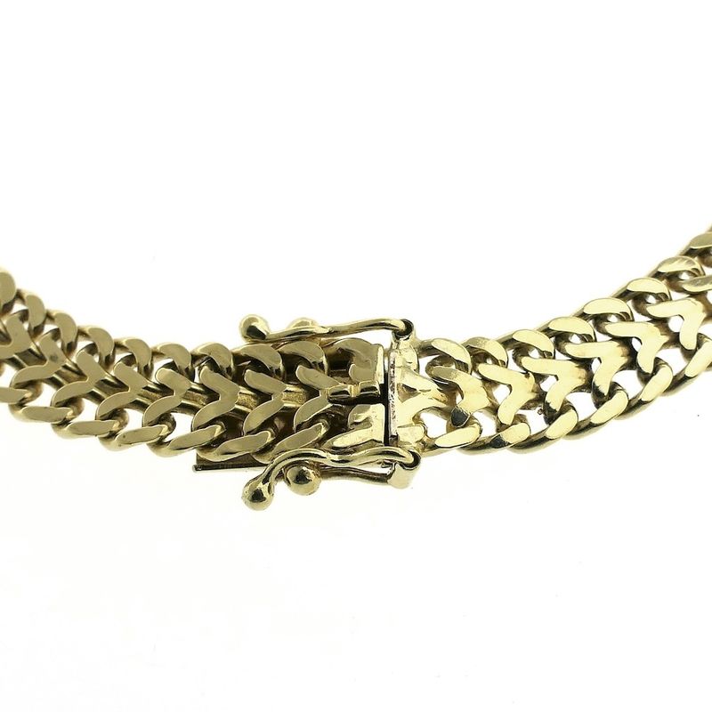Image 7 of Gold French gourmet link bracelet | 18.5 cm