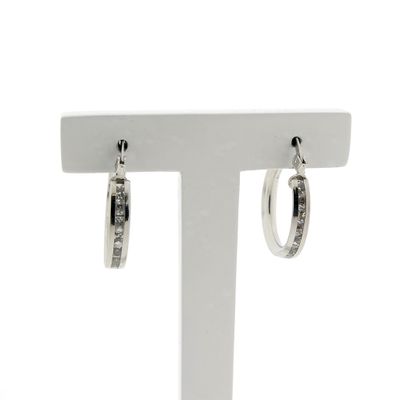 Image 1 of White gold earrings with zirconia | Ø 20.0 mm