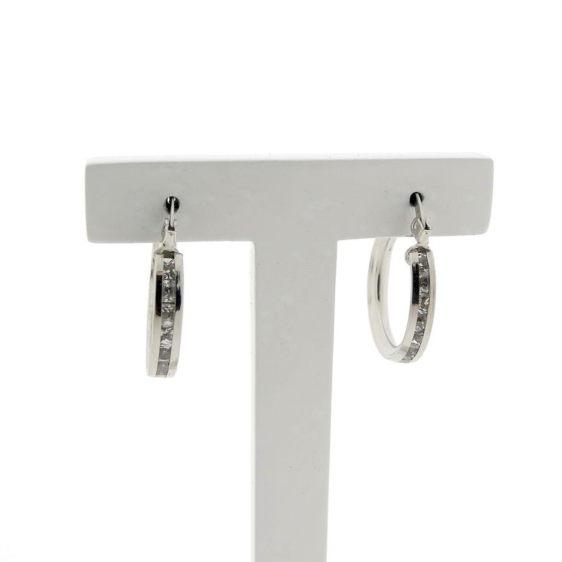 Image 1 of White gold earrings with zirconia | Ø 20.0 mm