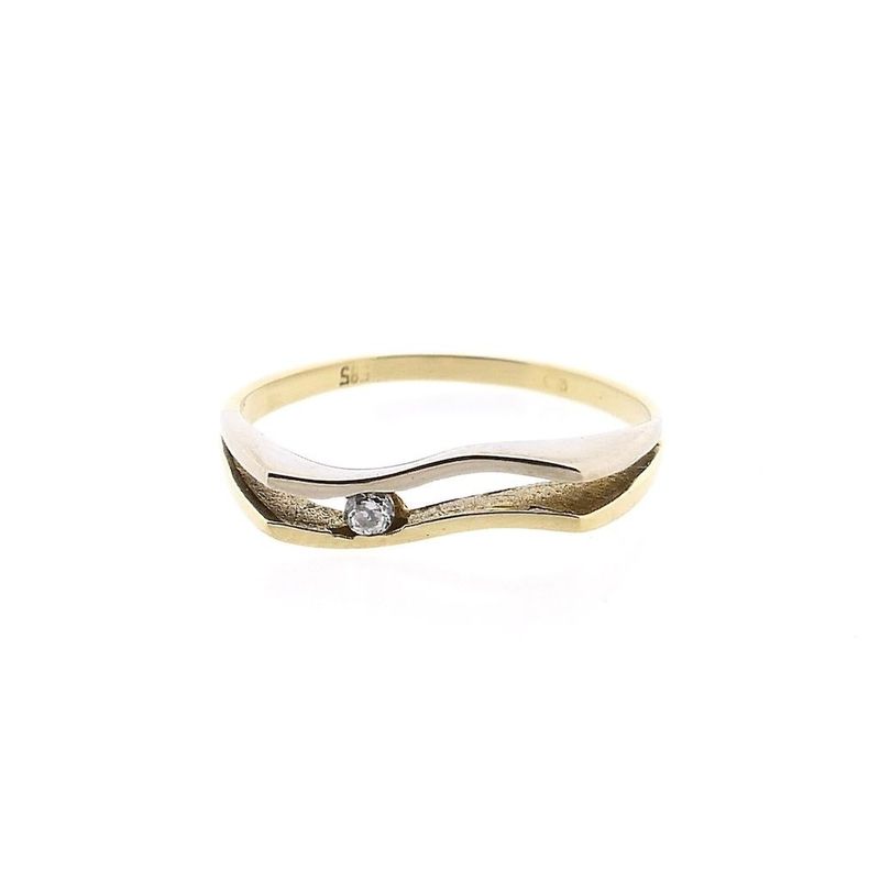 Image 3 of Bicolor Gold Ring with Zirconia