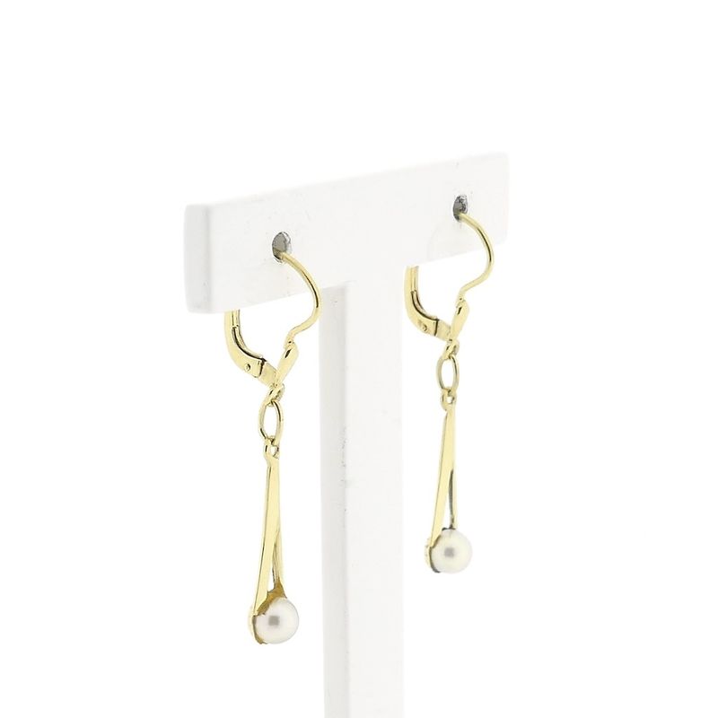 Image 3 of Gold earrings with pearl