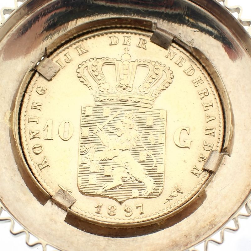Image 4 of Gold pendant of 10 guilder coin Queen Wilhelmina 1897