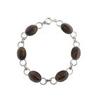 Image 3 of Vintage silver bracelet with tiger eyes | 20.5 cm