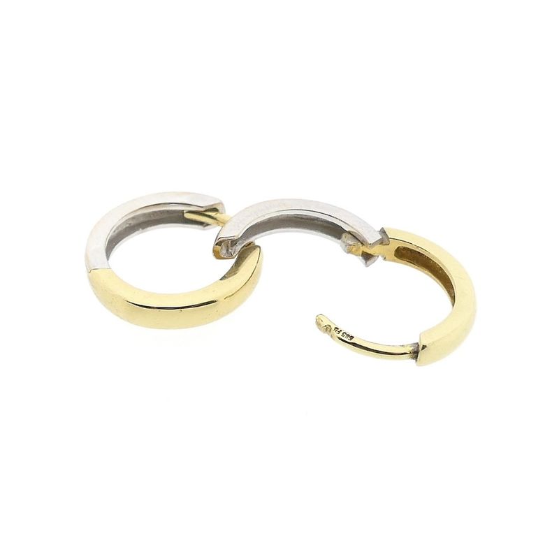 Image 9 of Two-tone gold hoop earrings | Ø 14.5 mm