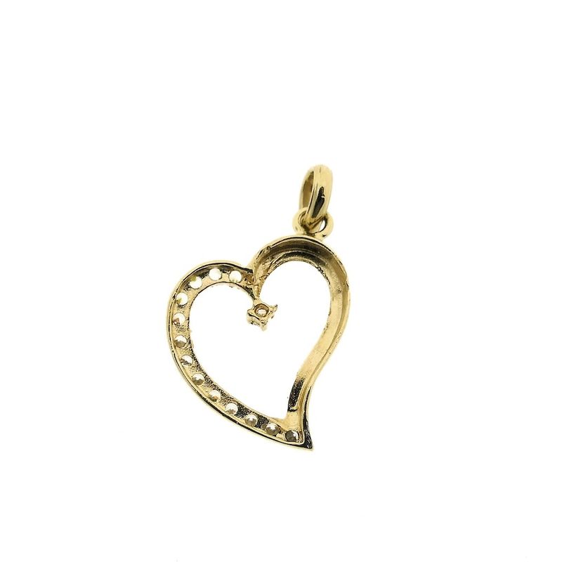 Image 2 of Gold pendant of a heart with zirconia
