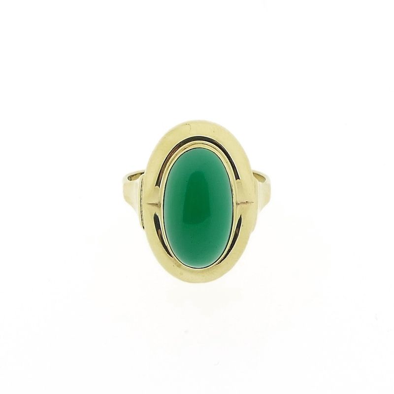 Image 5 of Gold ring with green agate | Vintage