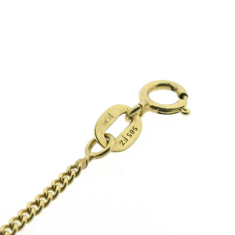 Image 8 of Gold gourmet link necklace with fixed pendant | 42 cm | Zirconia