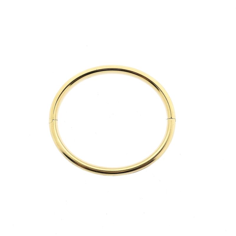 Image 8 of Gold Slave Bracelet with Engravings; Size M