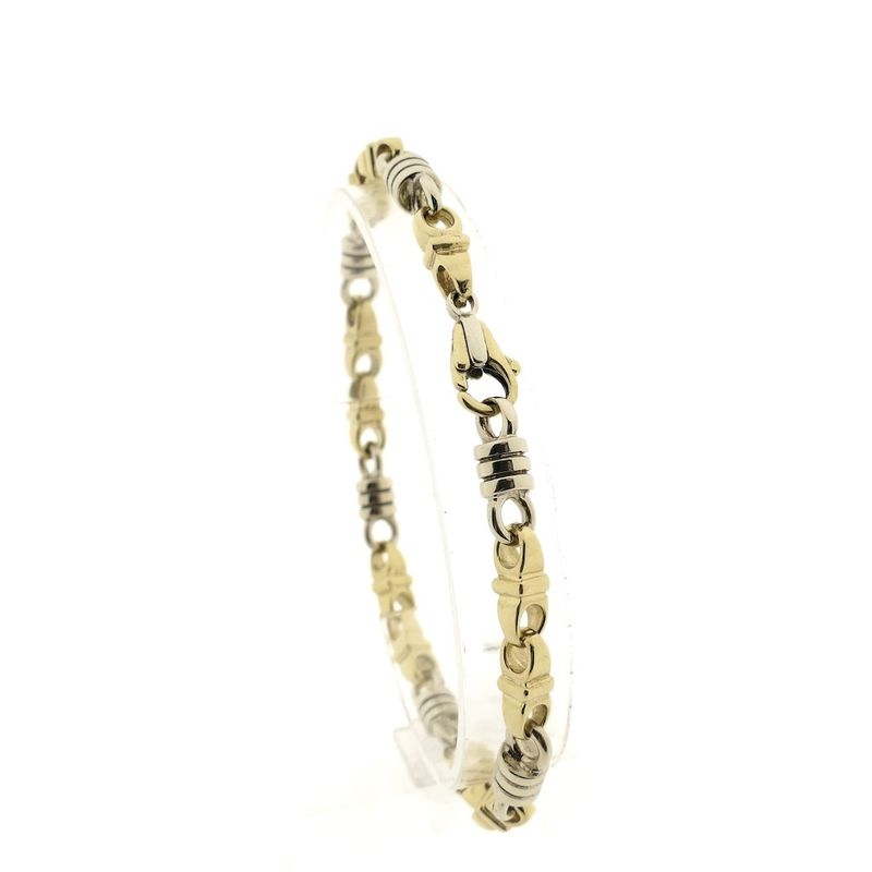 Image 1 of Two-tone gold Monte Carlo link bracelet | 21 cm