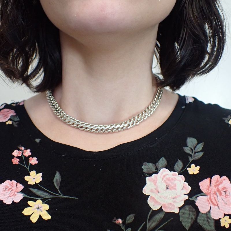 Image 2 of Silver robust gourmet link chain | 38 cm