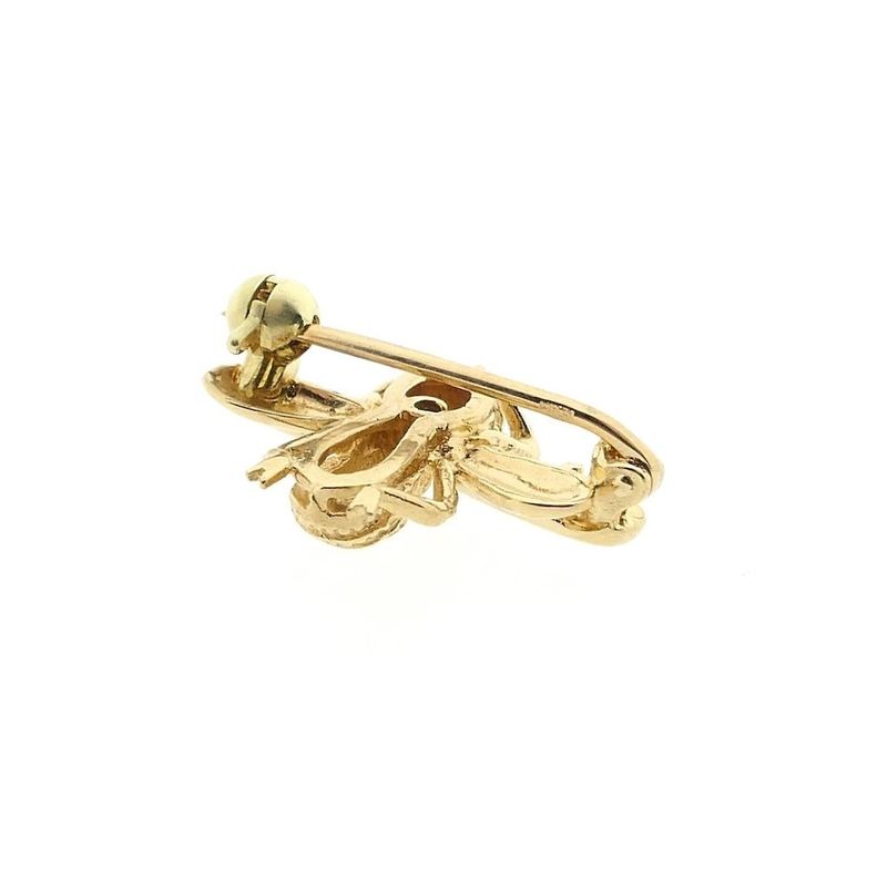 Image 3 of Gold brooch of a bee with ruby