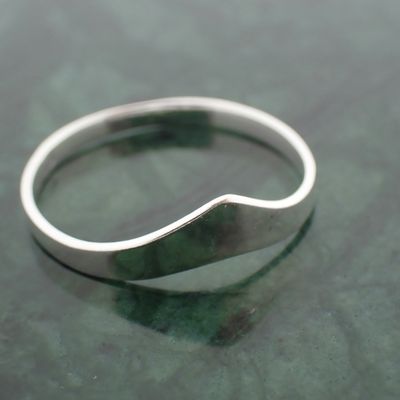 Image 2 of Silver women's ring with zirconia | V-shape