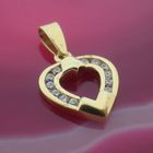 Image 2 of Gold pendant of a heart with zirconia