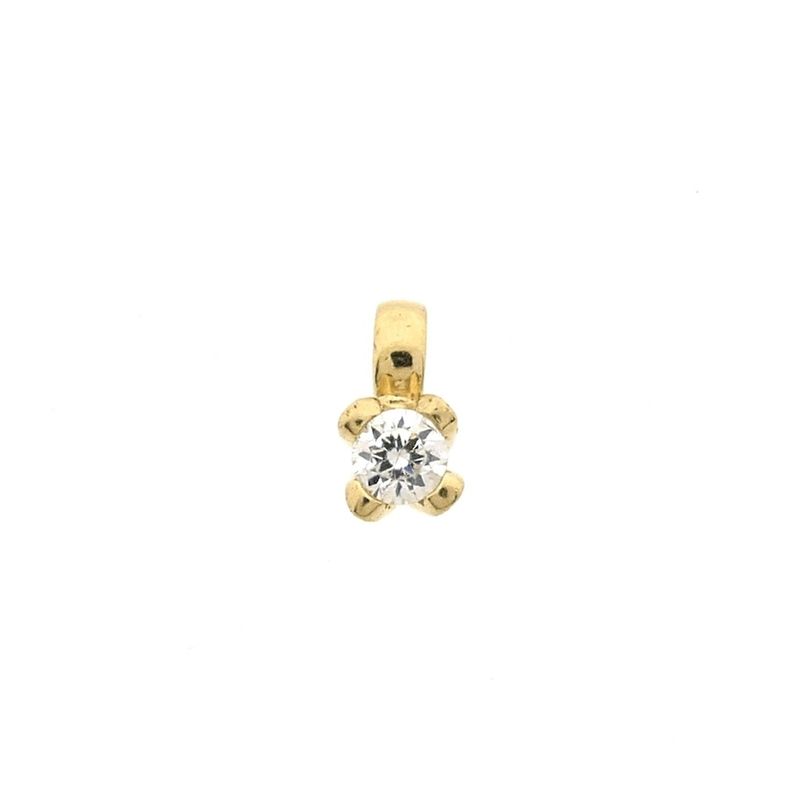 Image 1 of Gold minimalist pendant with zirconia