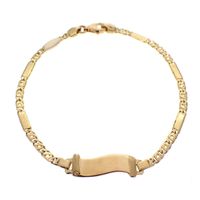 18K Gold Bracelet with Plate | 18 cm