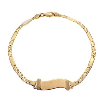 Image 1 of 18K Gold Bracelet with Plate | 18 cm