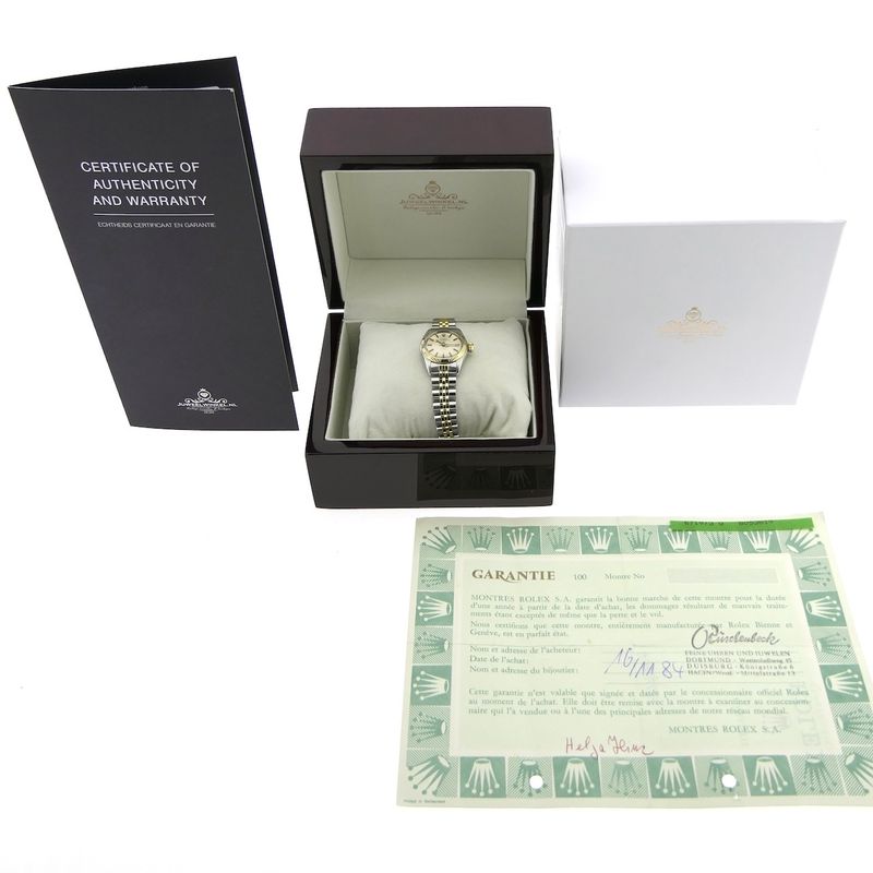 Image 15 of Rolex Oyster Perpetual 6719; Vintage 18k. goud/stalen dames horloge