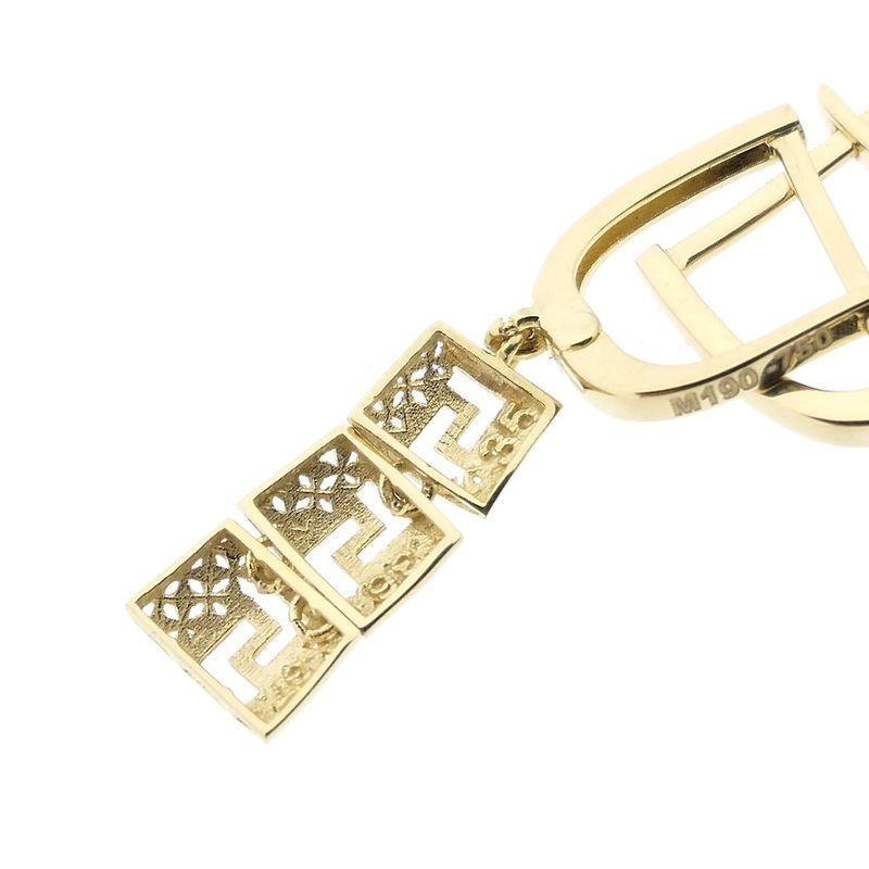 Image 6 of Gold earrings with meander pendant.