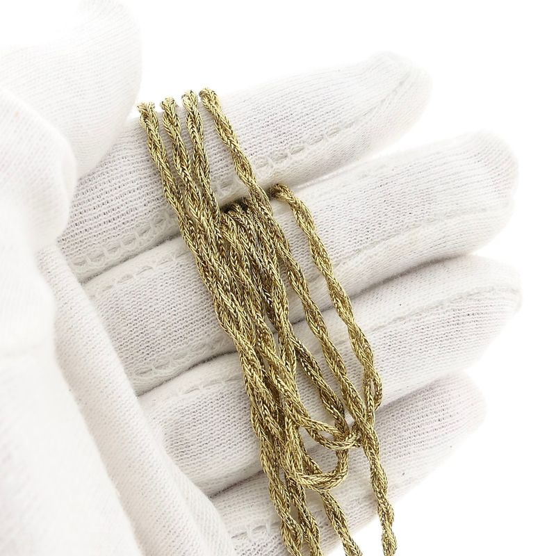 Image 9 of Gold Long Braided Fox Tail Necklace | 87.5 cm
