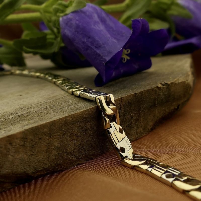 Image 2 of Two-tone gold magnum fantasy link bracelet | 21.5 cm