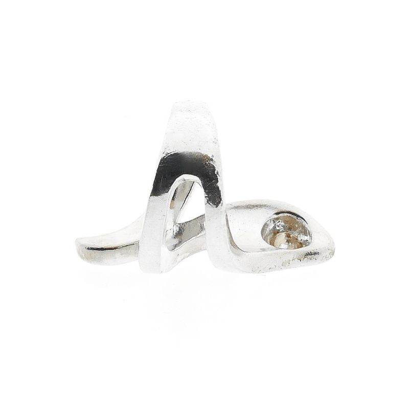 Image 7 of Artistic silver ring with zirconia